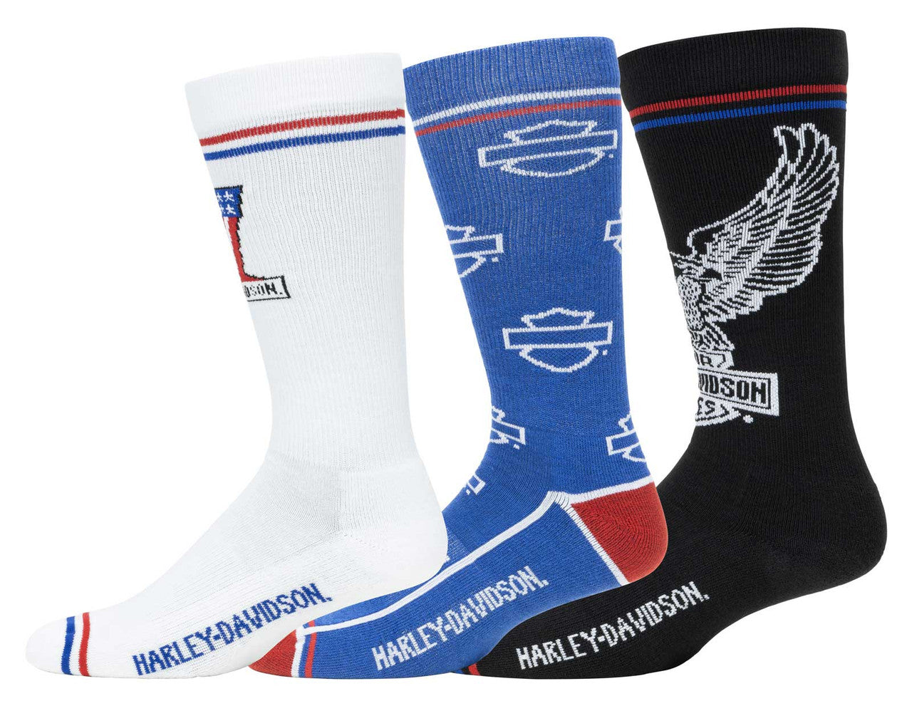 Lot de 3 paires de chaussettes mi-mollet Harley-Davidson® pour homme - D3204-990