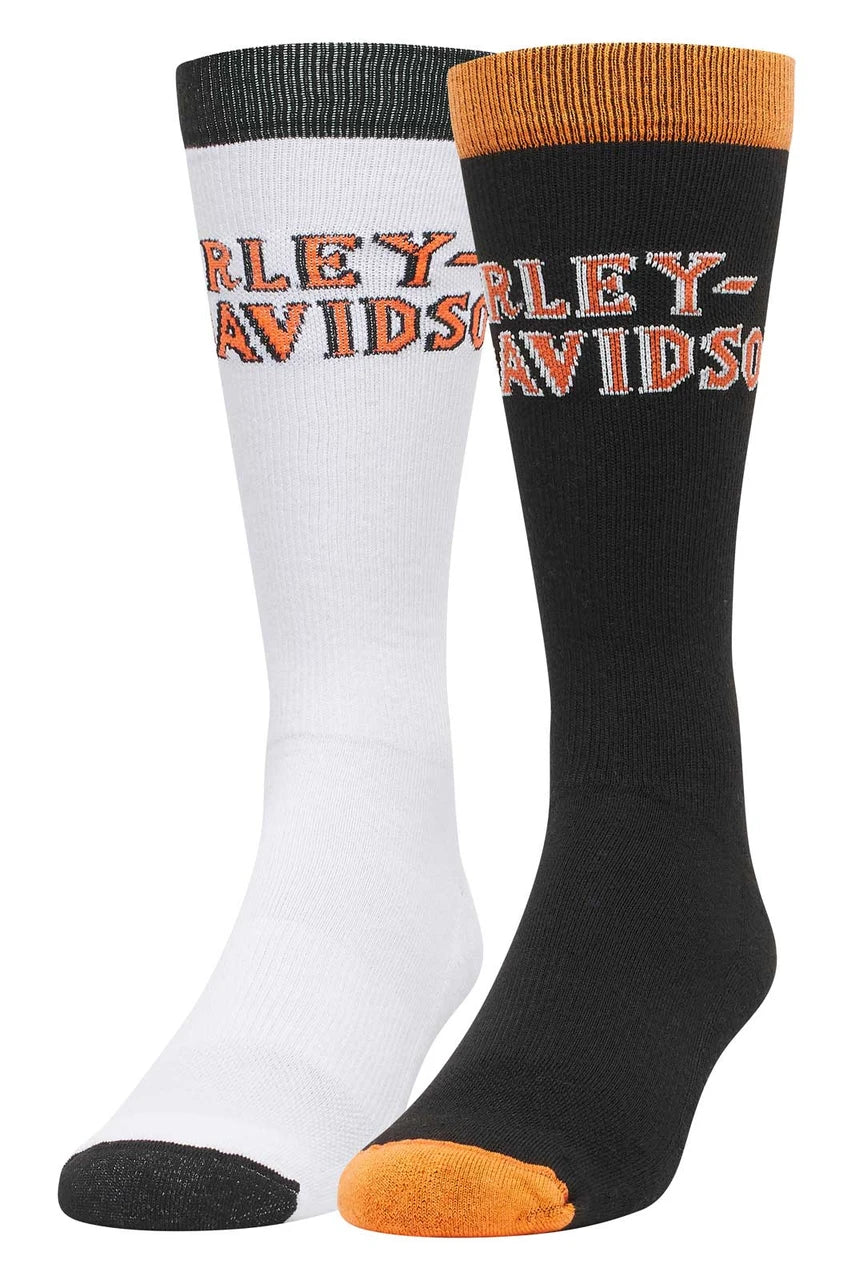 Chaussettes de moto mi-mollet H-D® pour homme (lot de 2), respirantes et évacuant l'humidité - D3356-990