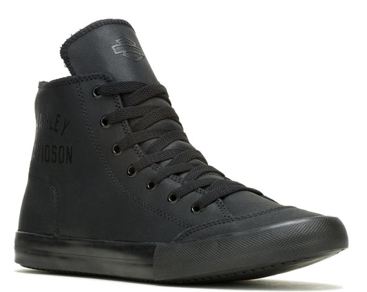 Baskets montantes en cuir noir Nathan pour hommes, D93900