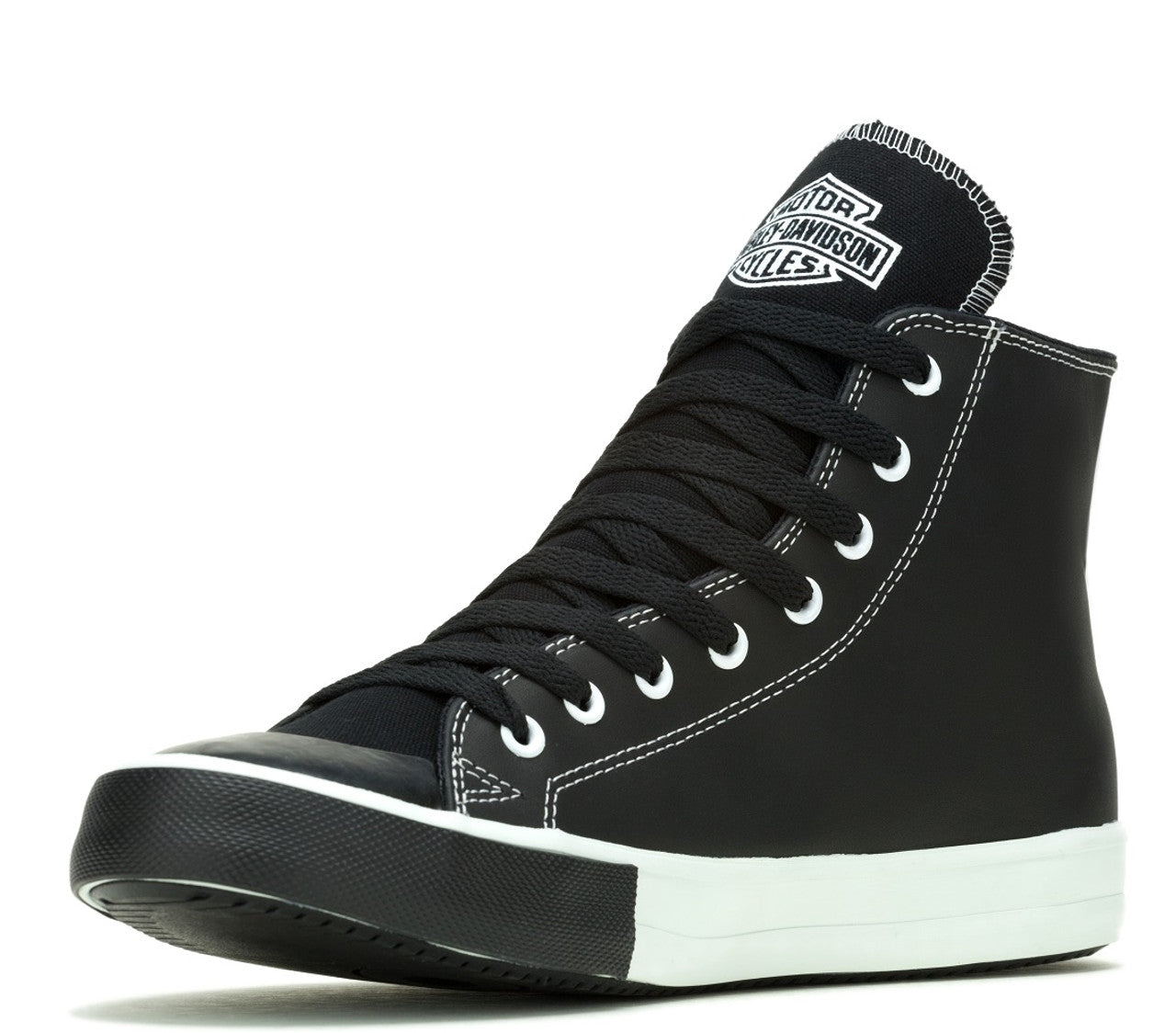 Baskets montantes en cuir noir Baxter #1 pour hommes H-D® - D93904