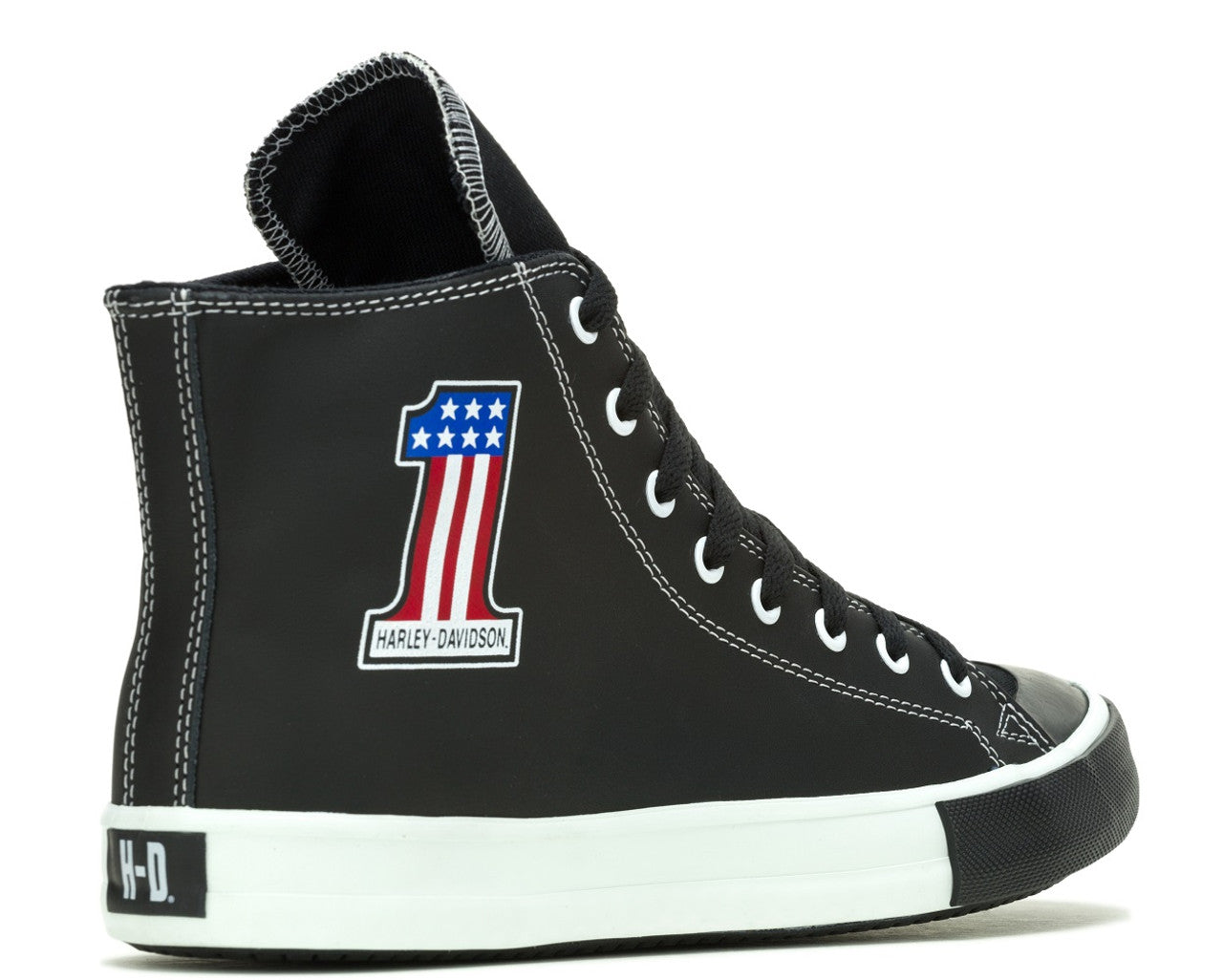 Baskets montantes en cuir noir Baxter #1 pour hommes H-D® - D93904