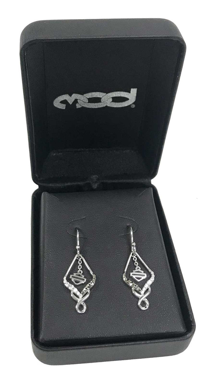 Boucles d'oreilles pendantes ornées de motifs sel et poivre pour femme HDE0471