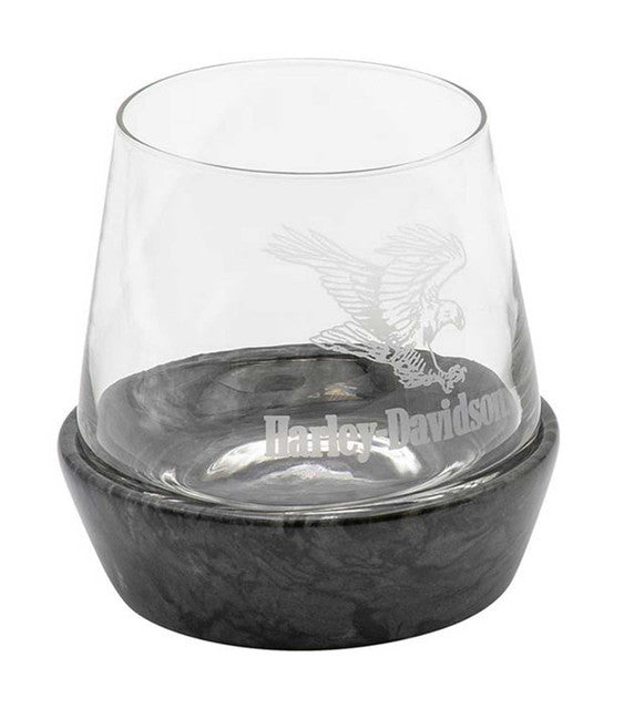 SWOOPING EAGLE STONE BASE GLASS SET - HDL-18829