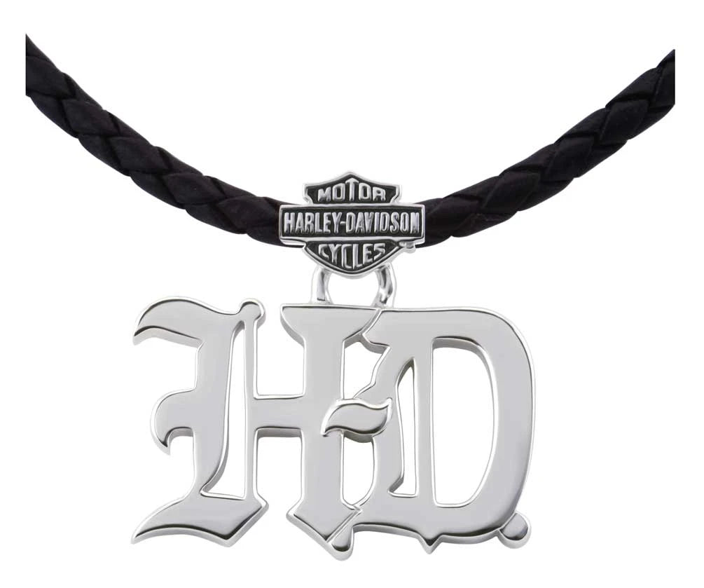 Collier Harley-Davidson® pour homme, avec cordon en cuir - HDN0425