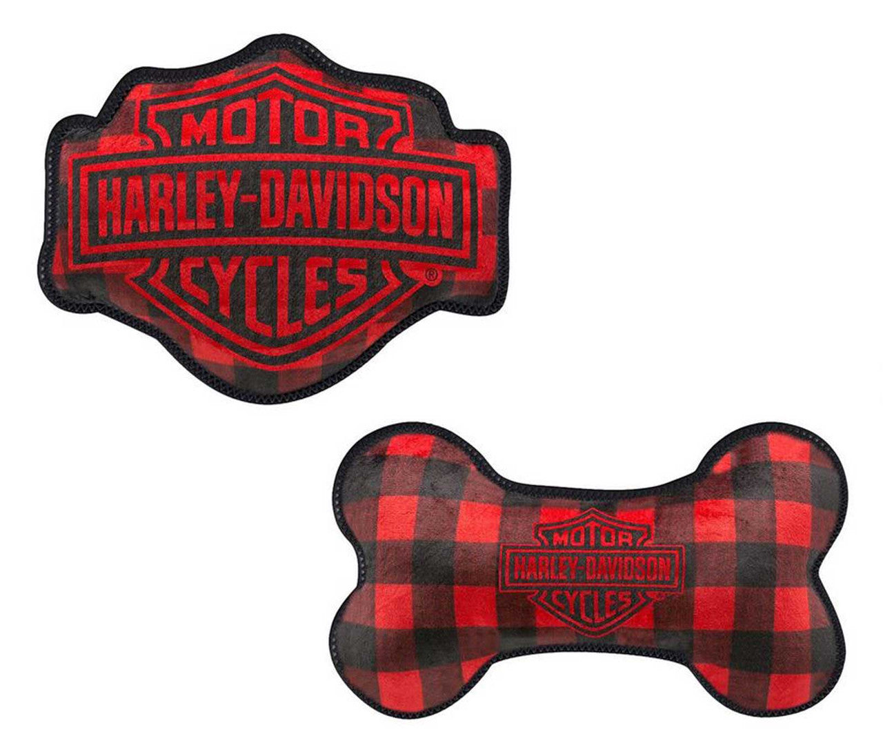 Jouets pour animaux Harley-Davidson® à carreaux Buffalo rouges et noirs - HDX-90212