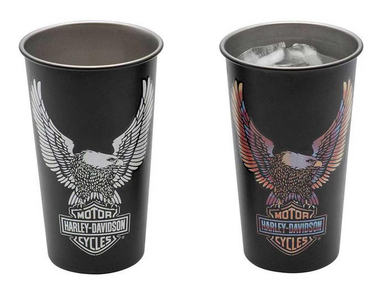 Ensemble de tasses en métal Harley-Davidson® Vivid B&S Eagle, acier inoxydable - HDX-98673