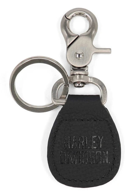 Porte-clés H-D® Willie G Medallion en cuir véritable noir - MAU212/08