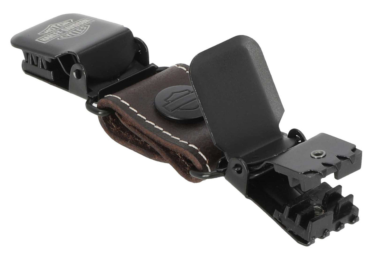 BAR AND SHIELD LEATHER BOOT CLIP BROWN