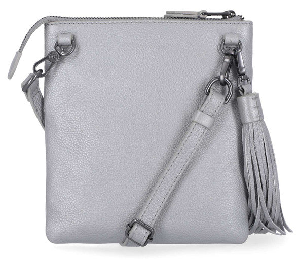 Sac bandoulière classique en cuir pour femme Harley-Davidson® - Argent métallisé - MHW005