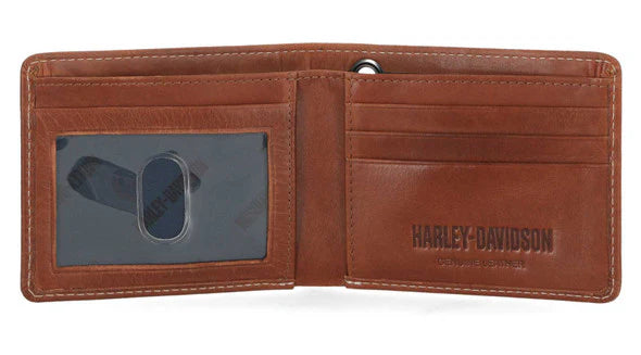 Portefeuille en cuir cognac pour homme Harley-Davidson® - MWM055