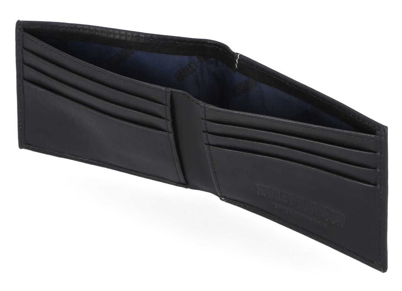 Portefeuille en cuir noir Harley-Davidson® pour homme - MWM066-BLACK
