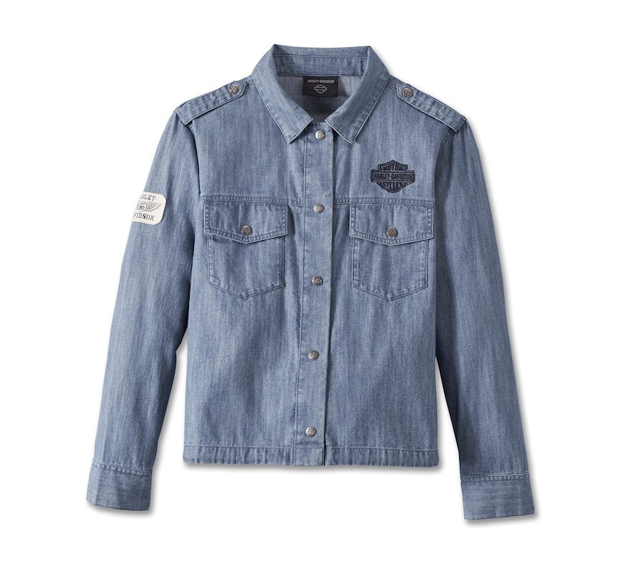 VESTE EN JEAN POUR FEMME, BLEU MOYEN - 97836-23vw