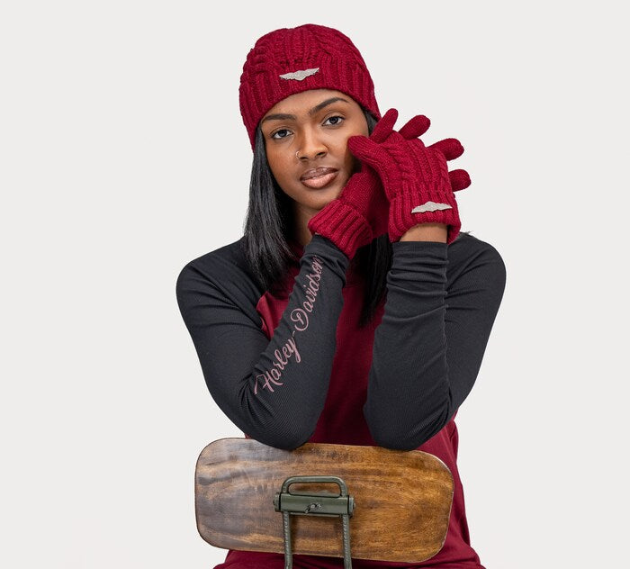 Ensemble de gants et de tuque pour femme Harley-Davidson (97627-22VW)