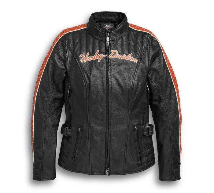 Leather Jacket Veste Femme Harley Davidson BLOUSON CUIR HD BRAWLER
