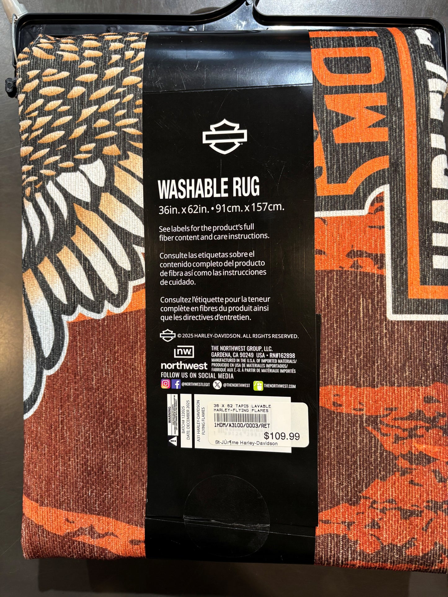 TAPIS HARLEY-DAVIDSON, LAVABLE - 1HDM/A3100/0003/RET