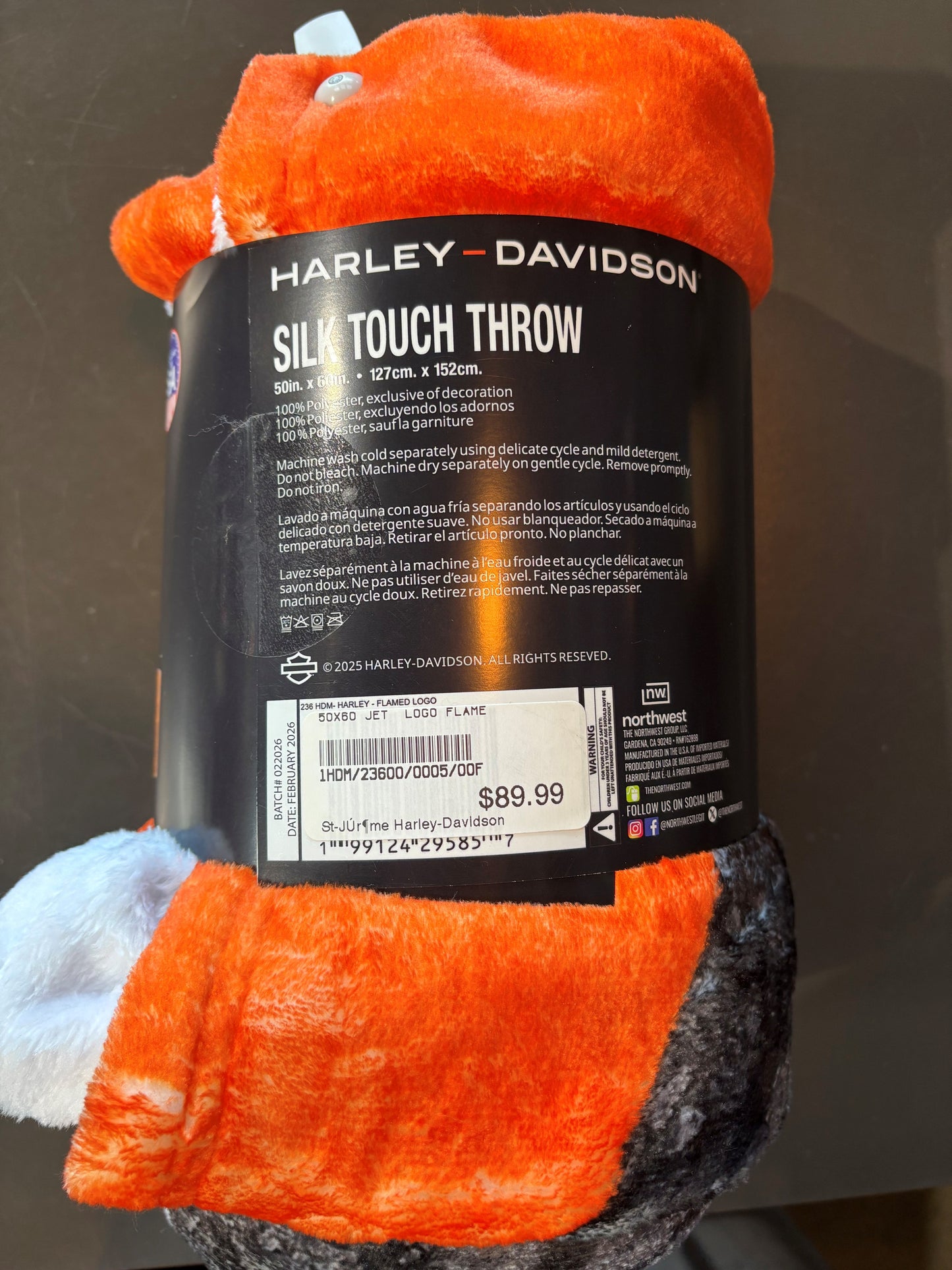 Jetté Harley-Davidson, silk touch throw 50x60 - 1HDM/23600/0005/OOF
