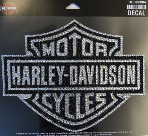 Autocollant logo Harley-Davidson B&S à strass et paillettes - DC302804