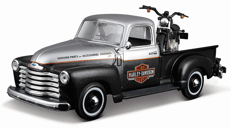 CHEVROLET 3100 PICK-UP 1950 + MOTORCYCLE HARLEY DAVIDSON FL PANHEAD - 32198-01