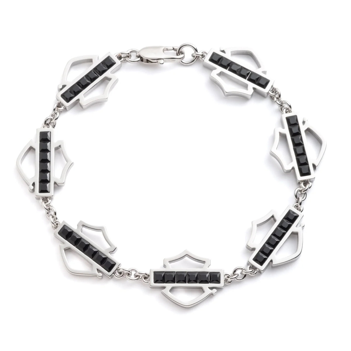 Bracelet Harley-Davidson® pour femme B&S Flex en cristal noir - 34B00274