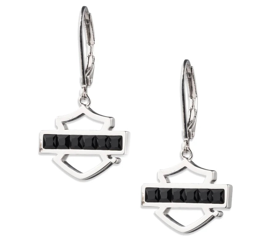 Boucles d'oreilles pendantes H-D avec pierre en cristal - 34G00270