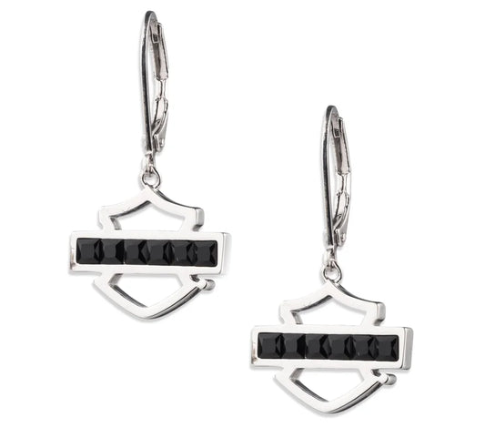 Boucles d'oreilles pendantes H-D avec pierre en cristal - 34G00270