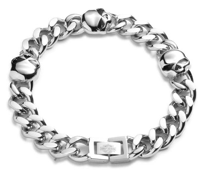 Bracelet Harley-Davidson® pour homme, chaîne gourmette en acier inoxydable - 34B00195