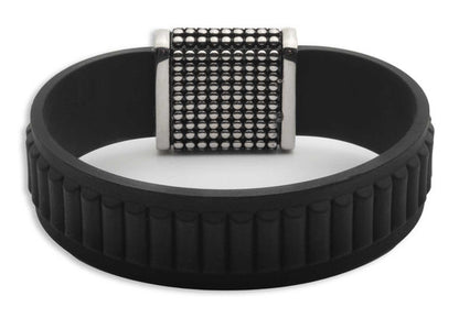 Bracelet jonc en silicone noir Harley-Davidson® pour homme - 34B00278