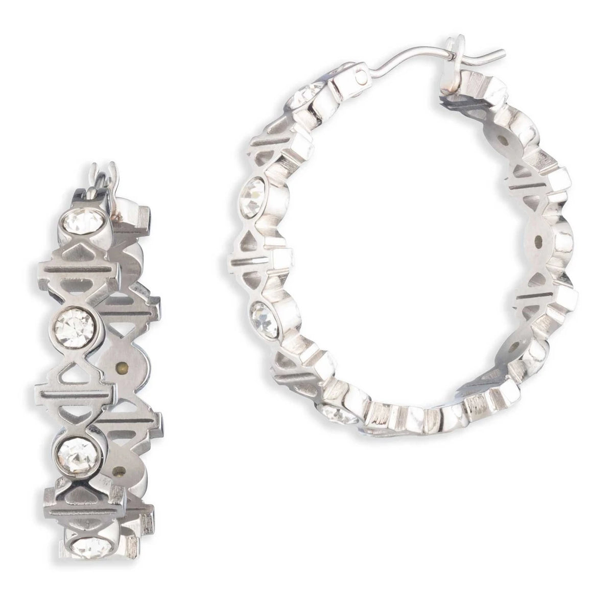 Boucles d'oreilles créoles Harley-Davidson® pour femmes - 34G00122