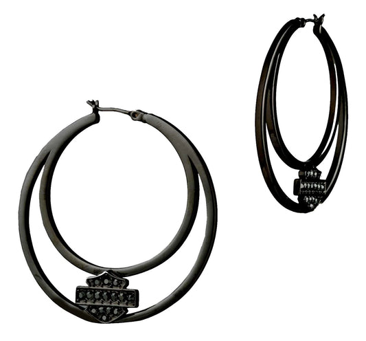 Boucles d'oreilles créoles Harley-Davidson® pour femmes - 34G00144