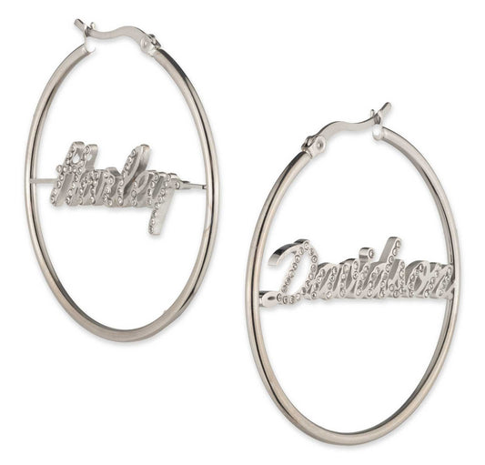 Boucles d'oreilles créoles H-D® pour femme - 34G00239