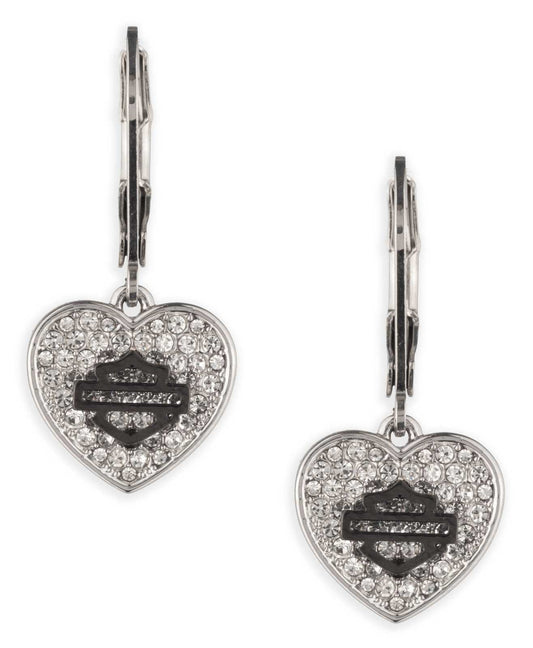 Boucles d'oreilles pendantes, pour femmes en forme de cœur - 34G00271