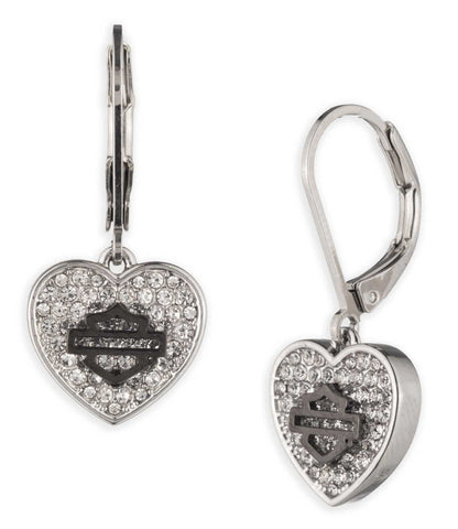 Boucles d'oreilles pendantes, pour femmes en forme de cœur - 34G00271