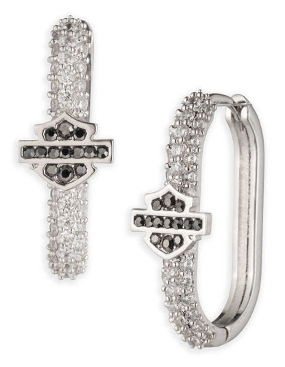 Boucles d'oreilles créoles ovales Harley-Davidson® pour femme - 34G00273