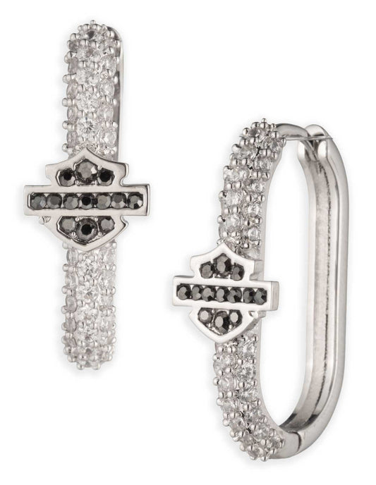Boucles d'oreilles créoles ovales Harley-Davidson® pour femme - 34G00273