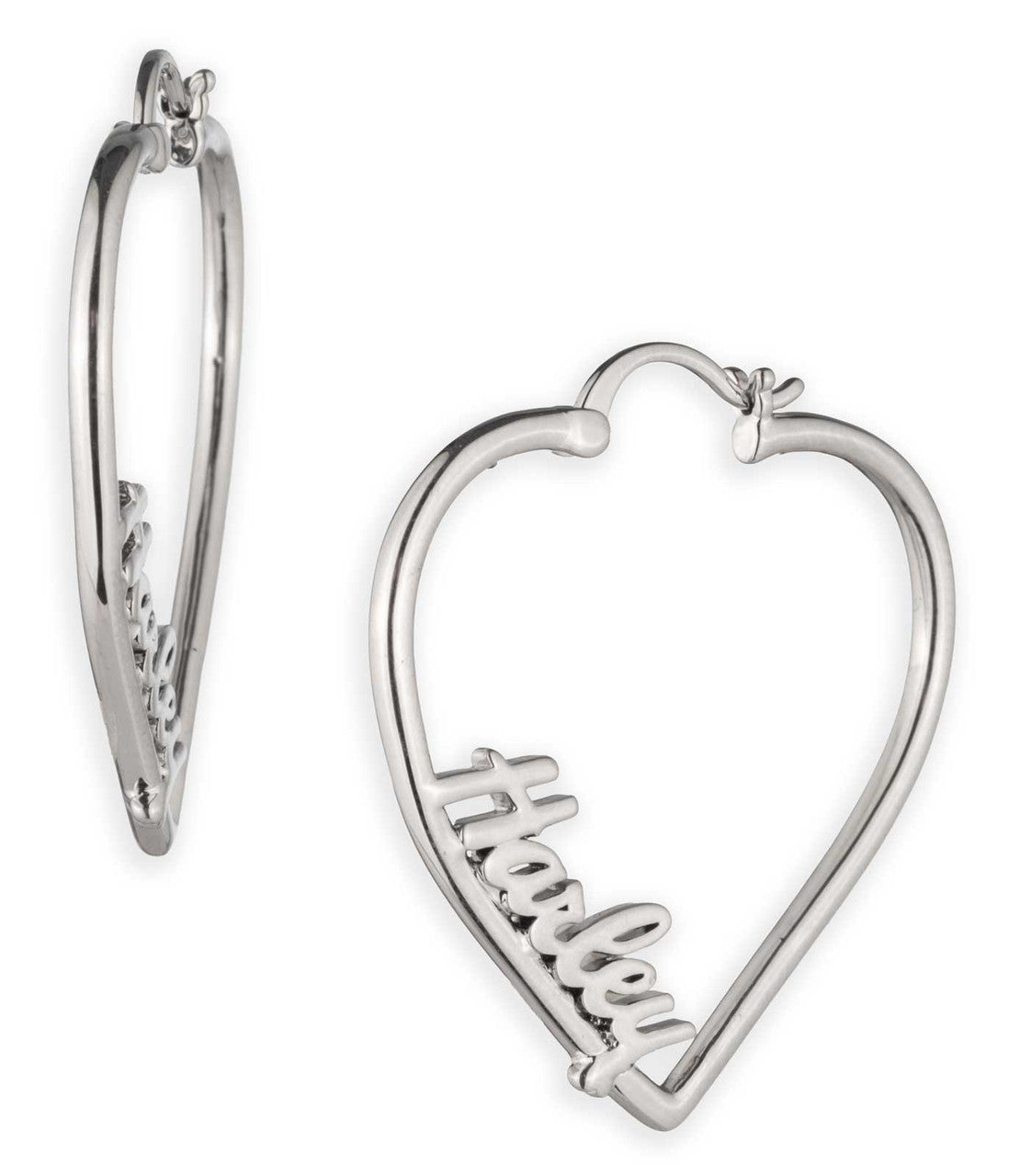 Boucles d'oreilles créoles en forme de cœur pour femme - 34G00275