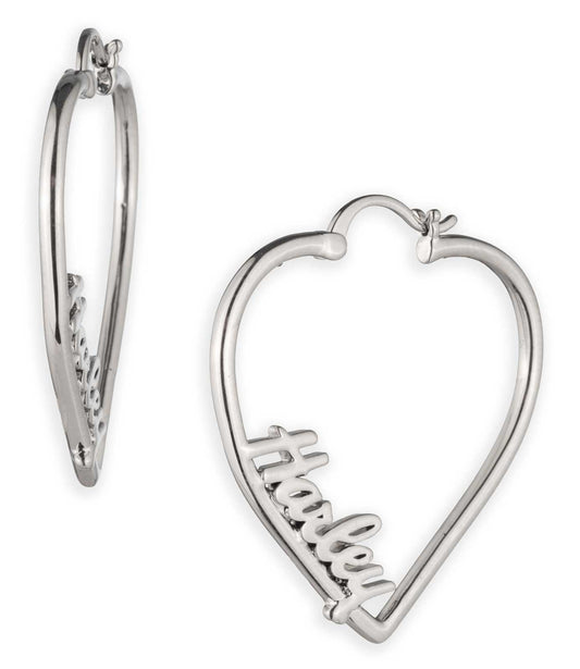 Boucles d'oreilles créoles en forme de cœur pour femme - 34G00275