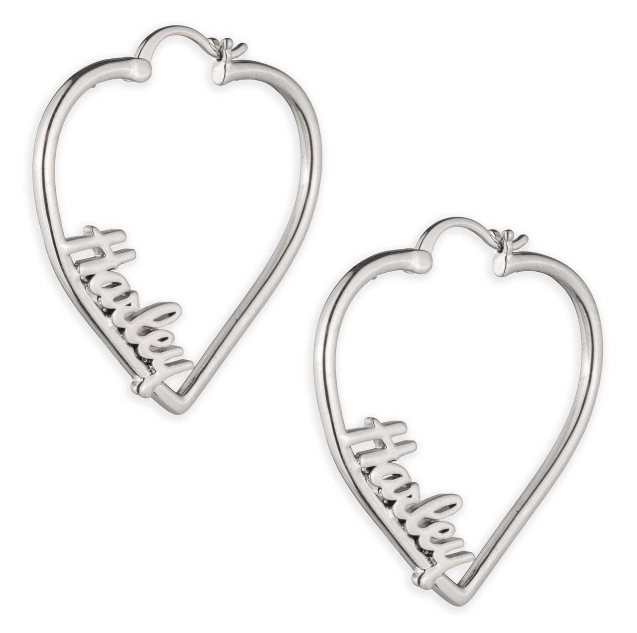 Boucles d'oreilles créoles en forme de cœur pour femme - 34G00275