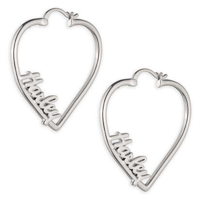 Boucles d'oreilles créoles en forme de cœur pour femme - 34G00275