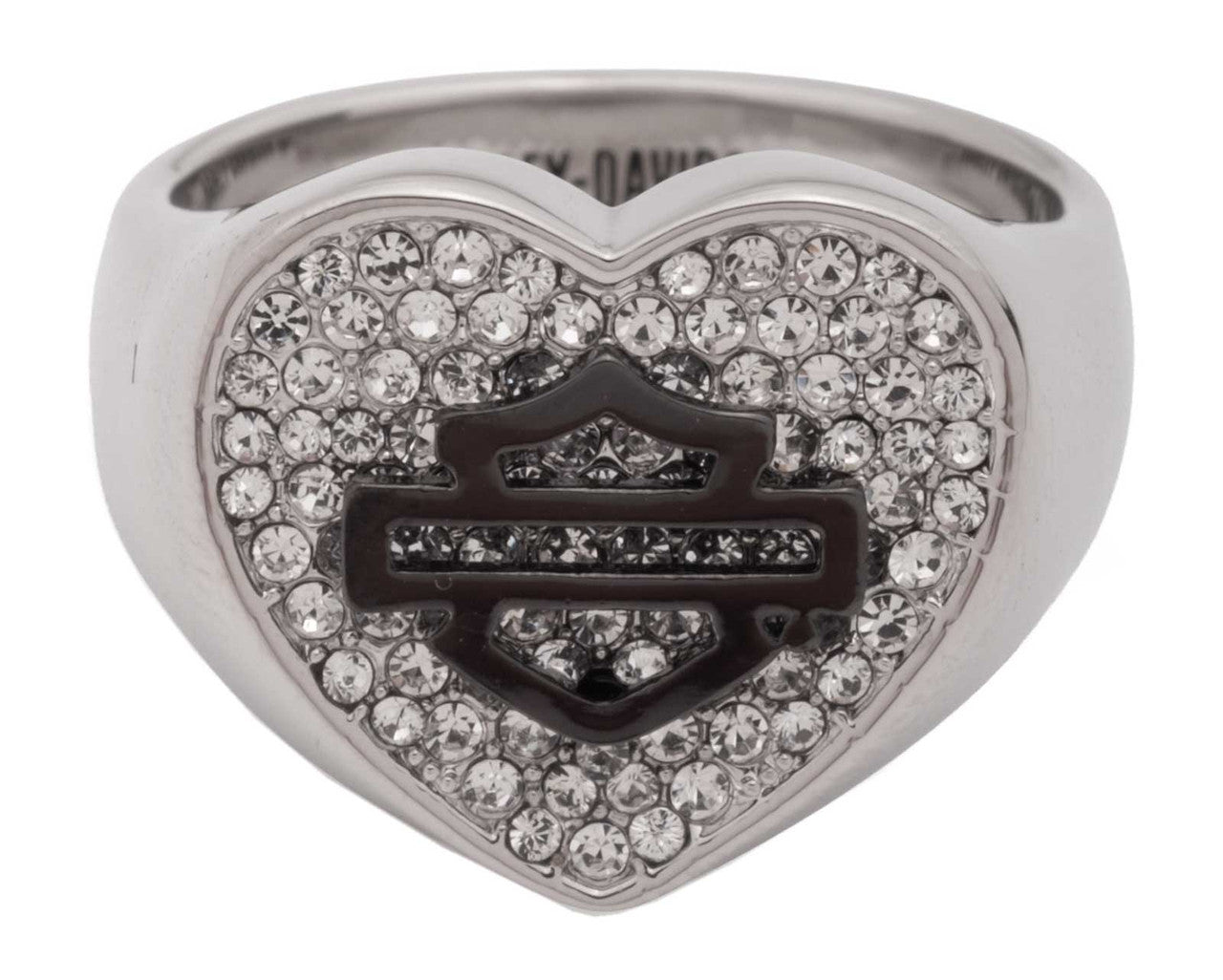 Bague Harley-Davidson® pour femme, motif cœur pavé - 34R0080*
