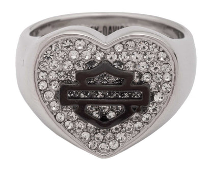 Bague Harley-Davidson® pour femme, motif cœur pavé - 34R0080*