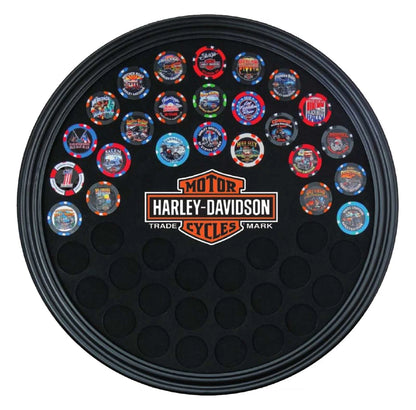 Cadre à jetons de poker rond H-D® avec logo B&S - 6988-PO