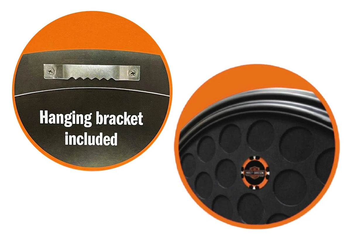 Cadre à jetons de poker rond H-D® avec logo B&S - 6988-PO