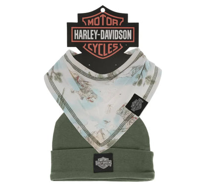 Lot de 2 bonnets western Harley-Davidson® pour bébé garçon, vert - 725405