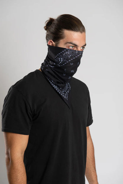 Bandana noir, tube de bandana - 80005