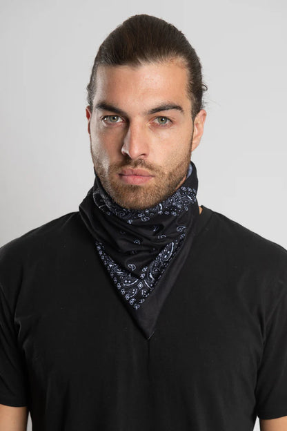 Bandana noir, tube de bandana - 80005