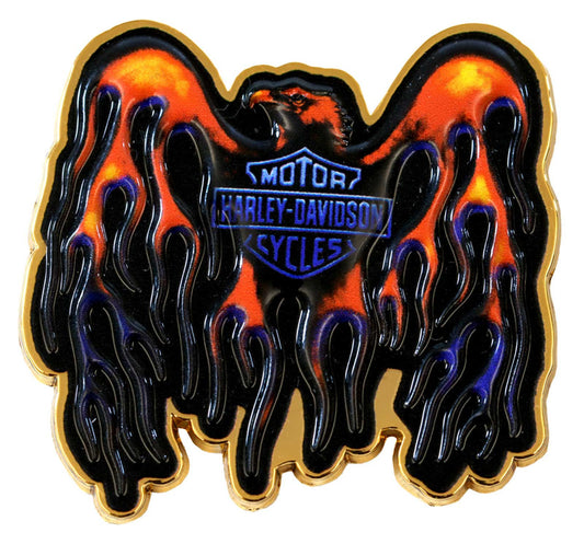 Épinglette H-D® 1,75 pouce. Aigle Ascendant B&S Flames - 8016678