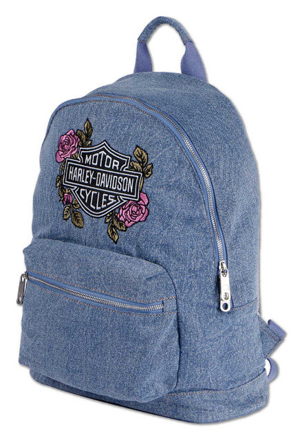 Sac à dos Harley-Davidson® pour femme, en denim bleu délavé - 91330-D