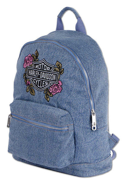 Sac à dos Harley-Davidson® pour femme, en denim bleu délavé - 91330-D