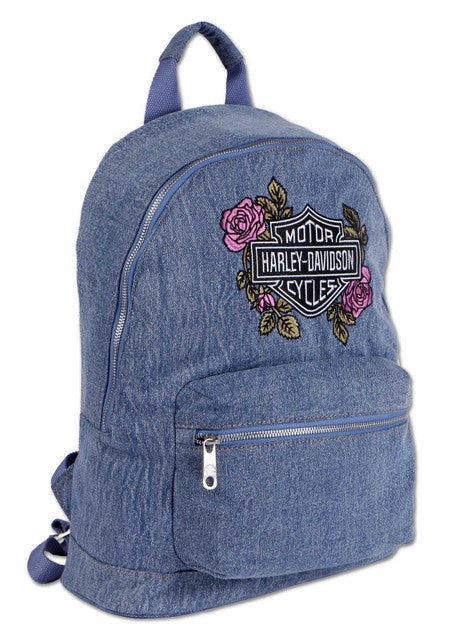 Sac à dos Harley-Davidson® pour femme, en denim bleu délavé - 91330-D