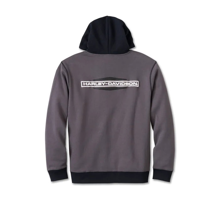 Sweat à capuche Kickstart pour homme - Colorblock - Harley Black & Blackened Pearl 96008-25VM